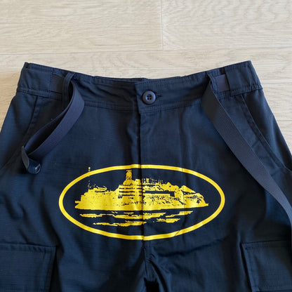 Corteiz Guerillaz Cargo Pants Black Yellow