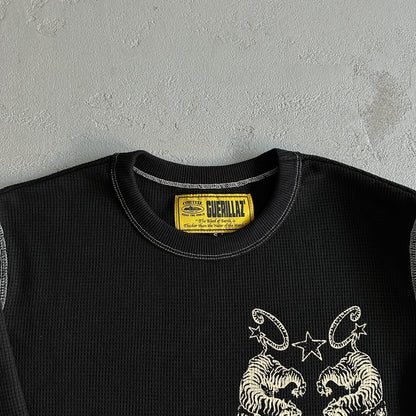 Corteiz Tiger Waffle Longsleeve Black