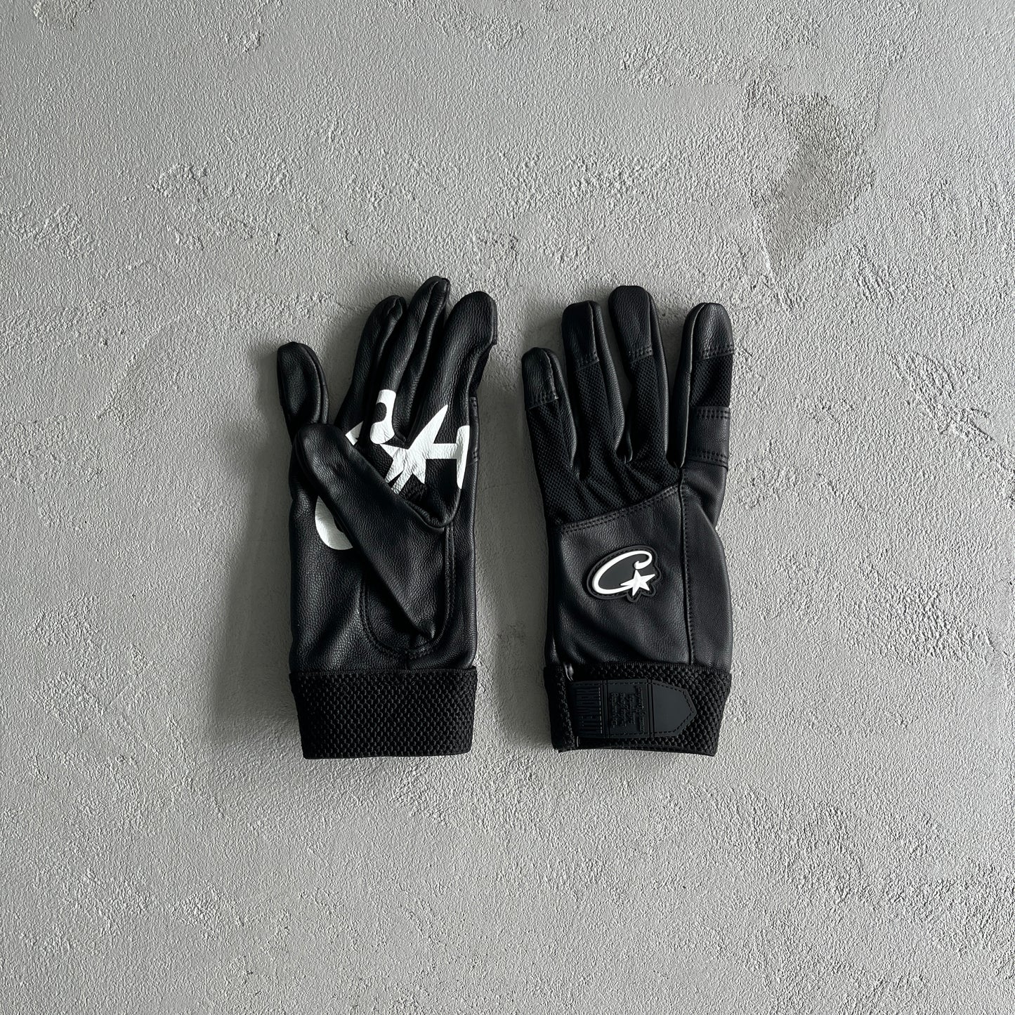 Corteiz Leather Gloves Black