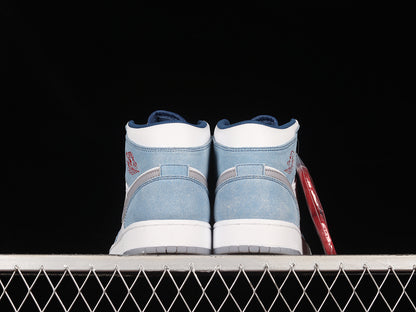 Jordan 1 Mid French Blue Light Steel