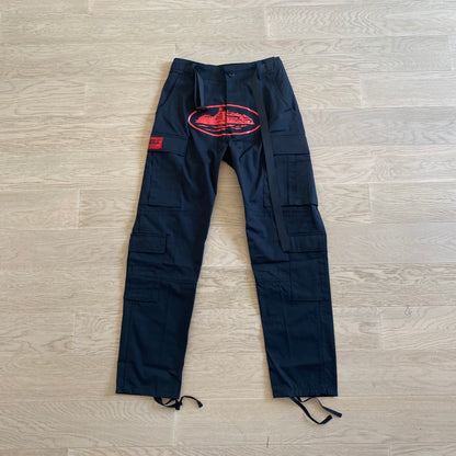 Corteiz Guerillaz Cargo Pants Black Red