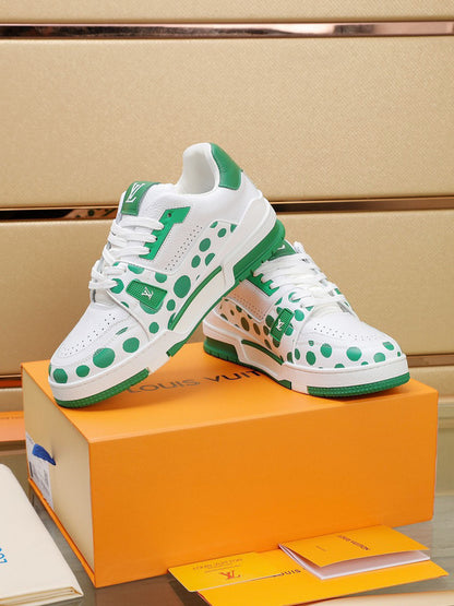 Louis Vuitton LV Trainer Yayoi Kusama White Green