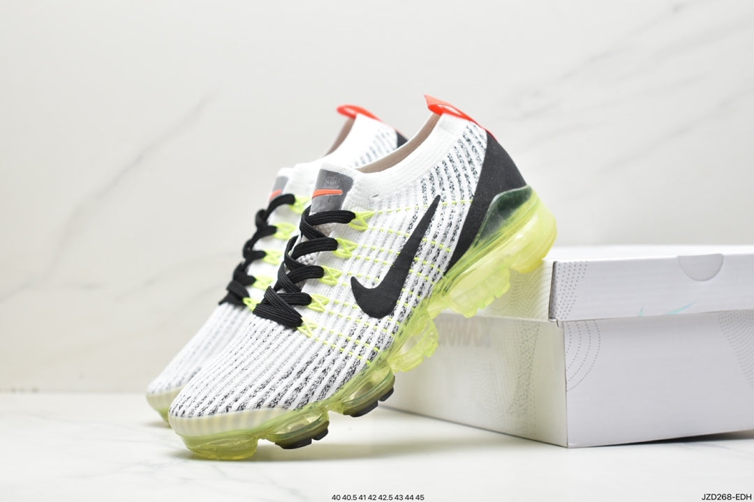 Nike Air VaporMax Flyknit 3 White Black Volt Bright Crimson