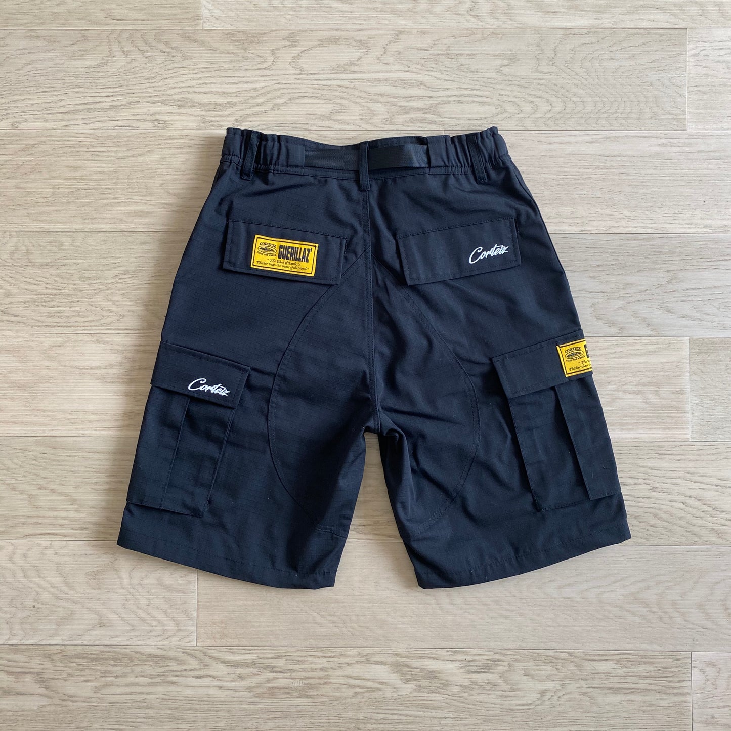 Corteiz Alcatraz Cargo Shorts Black