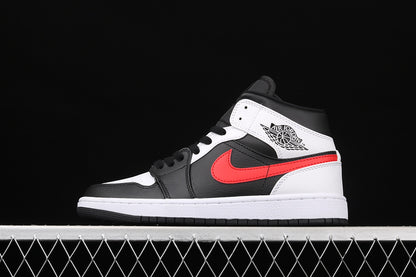 Jordan 1 Mid Black Chile Red White