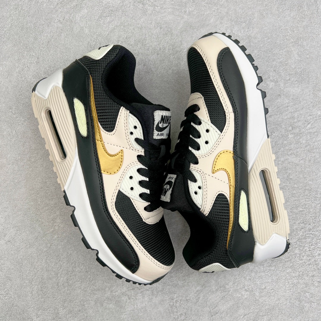 Nike Air Max 90 Black Metallic Gold Summit White