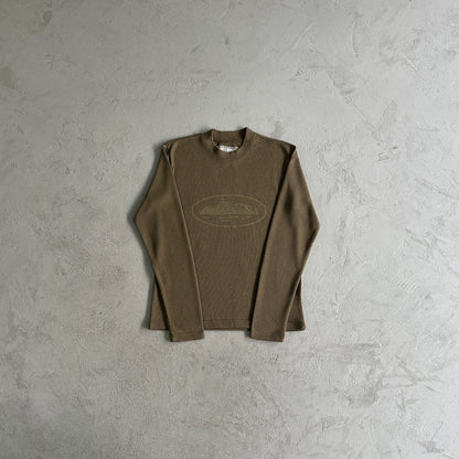 Corteiz Alcatraz Waffle Longsleeve Brown