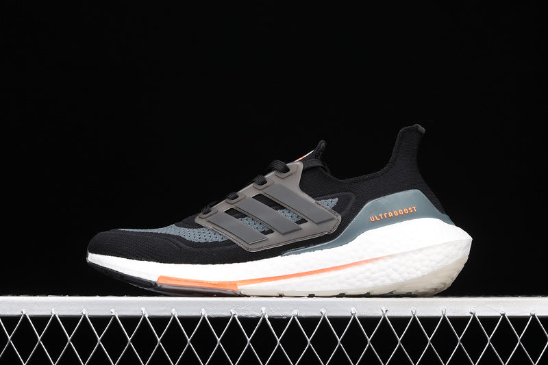 Adidas Ultra Boost 21 Black Blue Oxide Screaming Orange