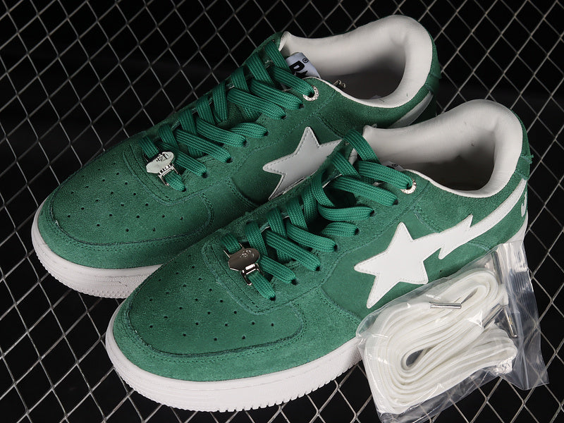 A Bathing Ape Bape Sta Low Green Suede