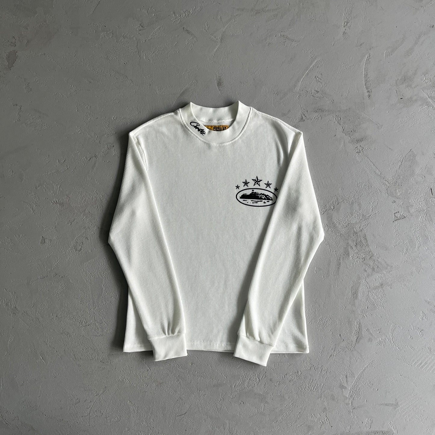 Corteiz 5 Starz Alcatraz Waffle Longsleeve White