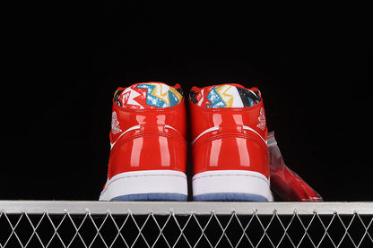 Jordan 1 Mid Barcelona Sweater Red Patent