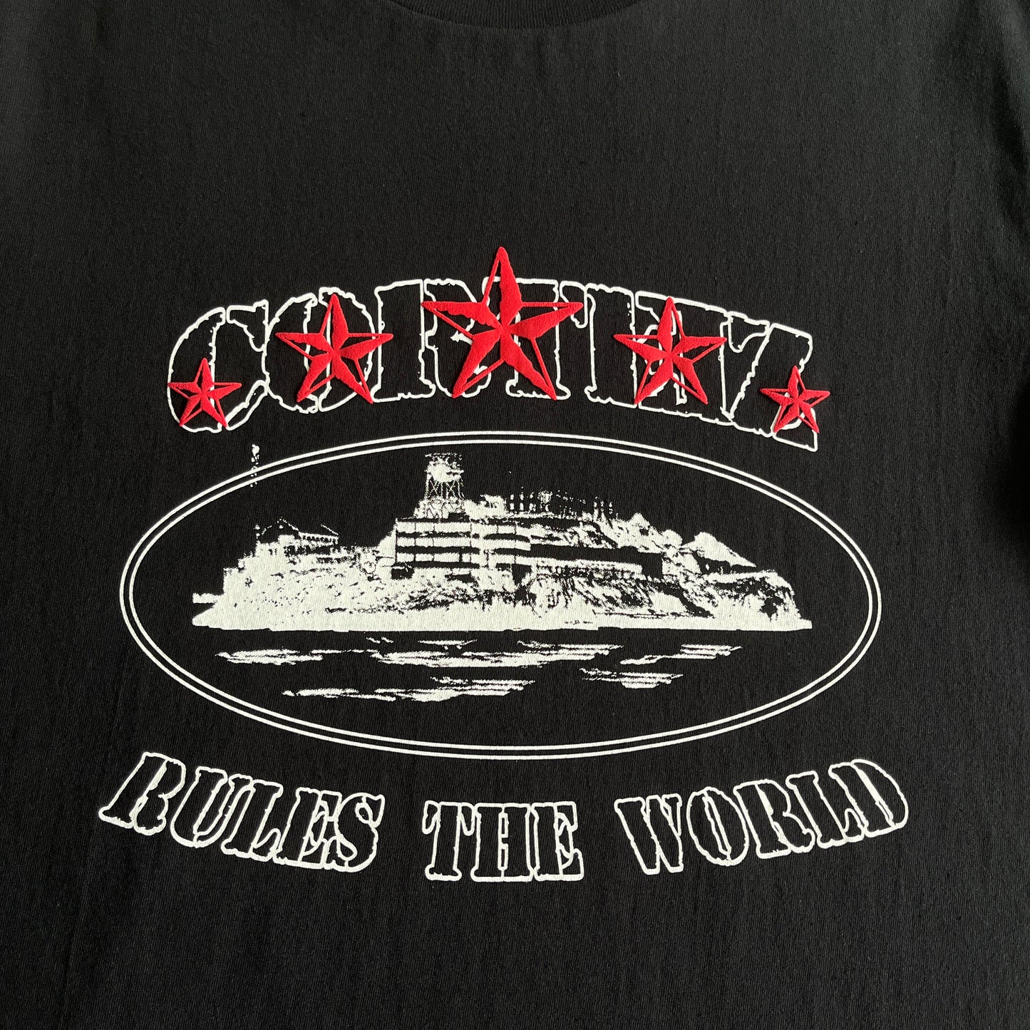 Corteiz 5 Starz Alcatraz Tee Black