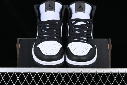 Jordan 1 Mid Black White Panda Elephant