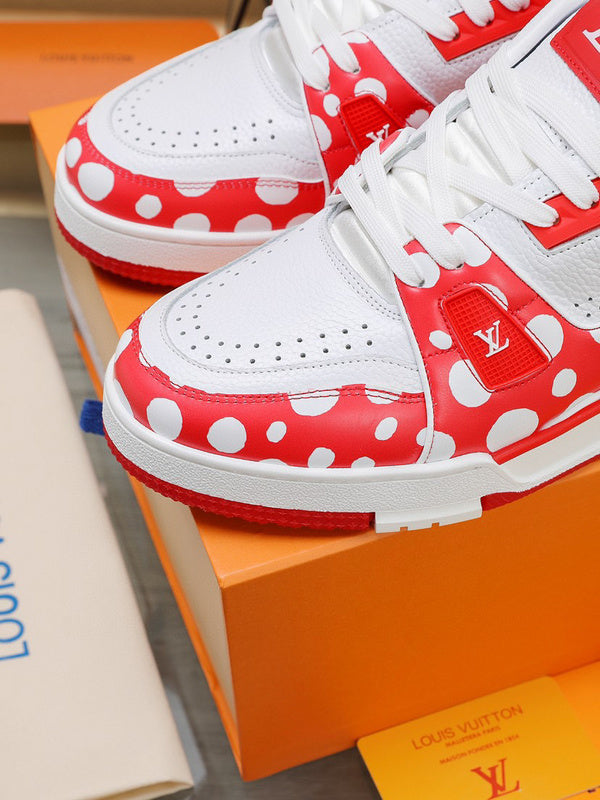 Louis Vuitton LV Trainer Yayoi Kusama White Red