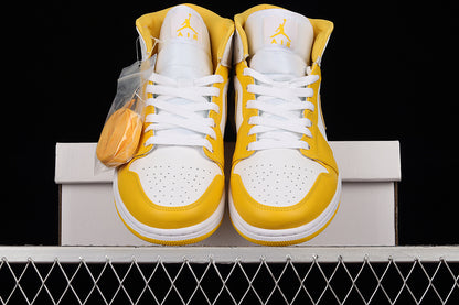 Jordan 1 Mid White University Gold