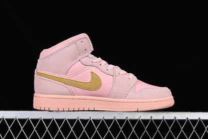 Jordan 1 Mid Coral Gold