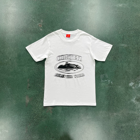 Corteiz Blur Alcatraz Tee White