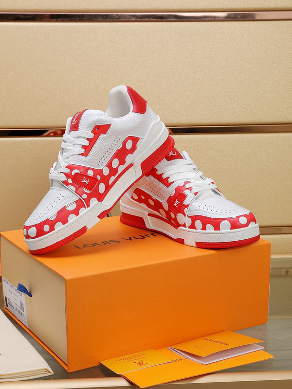 Louis Vuitton LV Trainer Yayoi Kusama White Red