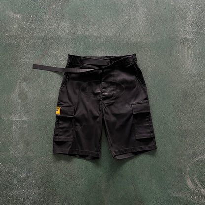 Corteiz Alcatraz Cargo Shorts Triple Black