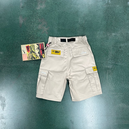 Corteiz Alcatraz Cargo Shorts Beige