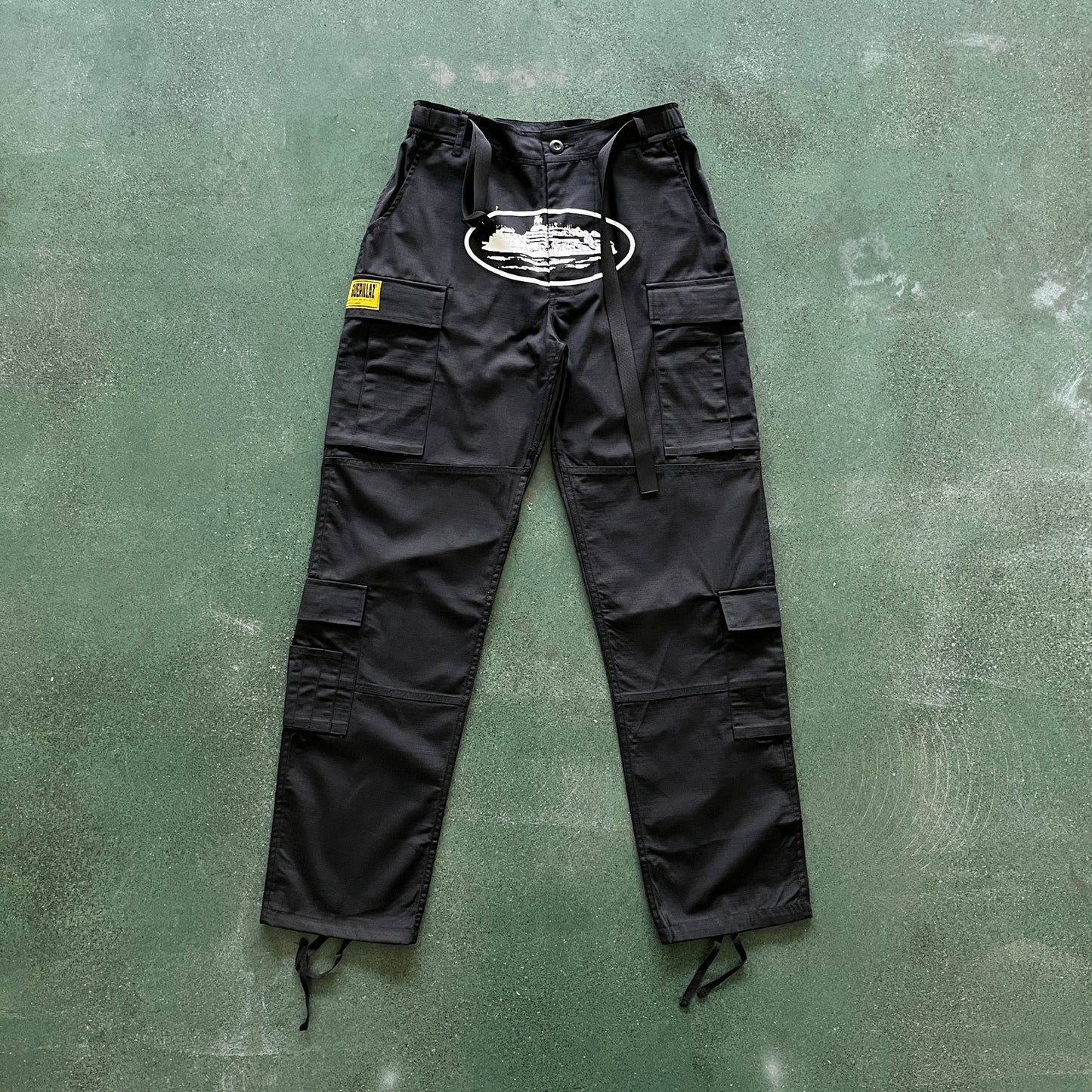 Corteiz 4Starz Special Edition Guerillaz Cargo Pants Black White