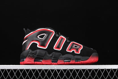 Nike Air More Uptempo Black White Laser Crimson