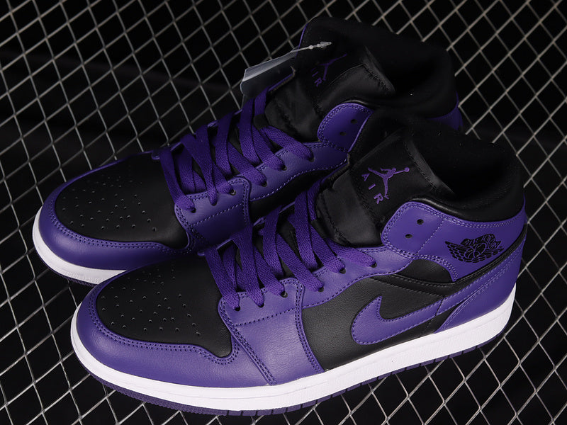 Jordan 1 Mid Purple Black