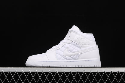 Jordan 1 Mid Quited White